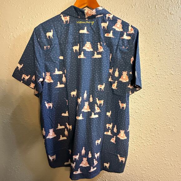 The Llama Mens Button Down Polo William Murray Golf Size Medium - Picture 6 of 6